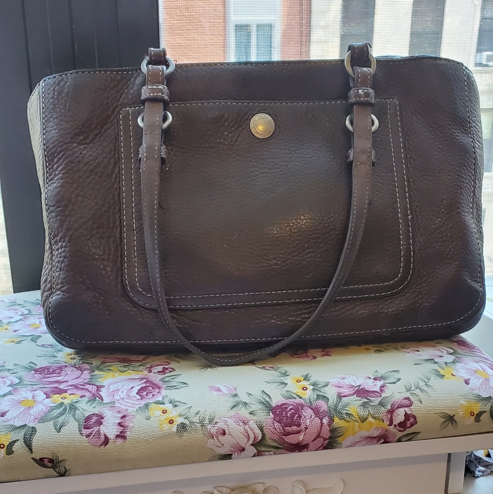 Restored vintage leather Coach bag.